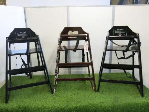 3 x Childrens Wooden High Chairs to Include: 2 x Bolero & 1 x Other.