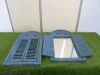 Pair of Pine Wood Shuttered Mirrors in Blue, Size 75 x 39cm. - 5