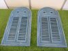 Pair of Pine Wood Shuttered Mirrors in Blue, Size 75 x 39cm. - 8