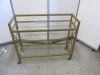 Mobile Gold Painted Metal Framed Glass 2 Tiered Trolley, Size H81 x W97 x D33. - 4