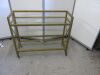 Mobile Gold Painted Metal Framed Glass 2 Tiered Trolley, Size H81 x W97 x D33. - 5