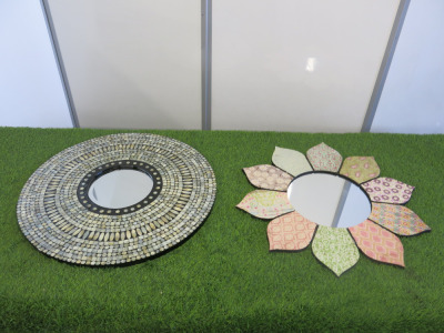 2 x Decorative Mirrors, Size 60cm Dia.