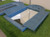 Pair of Pine Wood Shuttered Mirrors in Blue, Size 75 x 39cm. - 2