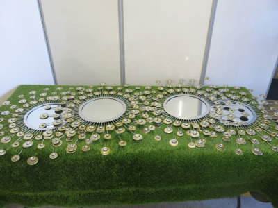 4 x Sunburst Style Wall Mirrors, Size 80cm.