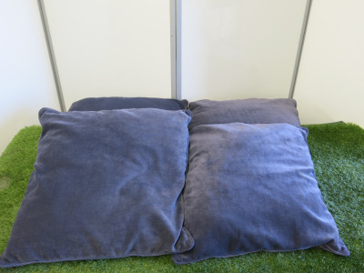 4 x Dark Blue Cushions, Size 60 x 60cm.