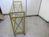 Mobile Gold Painted Metal Framed Glass 2 Tiered Trolley, Size H81 x W97 x D33. - 2