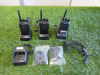 3 x Esynic Two Way Radios, Model ESY-88E. Comes with 4 x Chargers & 4 Ear Pieces.