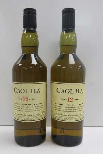 2 x Caol Ila Islay Single Malt Scotch Whisky, 12 Years Old, 700ml.