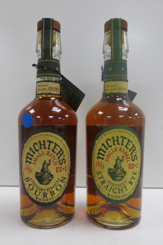 2 x Mitchers Kentucky Whisky to Include: 1 x Small Batch Boubon & 1 x Single Barrel Straight Rye, 700ml.
