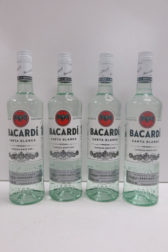4 x Bacardi Carta Blanca White Rum, 700ml.