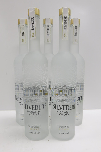 5 x Belvedere Organic Vodka. 700ml.