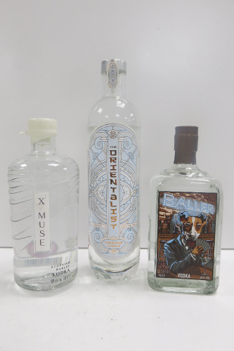 3 x Assorted Vodka to Include: The Orientalist, X Muse Scottish & Baller.