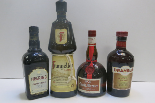 4 x Assorted Liqeuer to Include: Grand Marnier, Frangelico, Drambuie & Heering, 700ml.