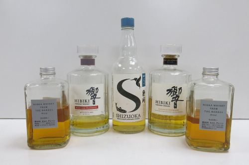 5 x Unsealed Assorted Japanese Whisky to Include: 2 x Nikka from the Barrel, Hibiki Japanese Harmony, Hibiki Blossom Harmony & Shizuoka Contact S.