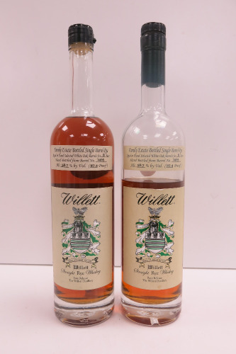2 x Unsealed Willet Straight Rye Whisky, 8 Years Old, Barrel 1465.