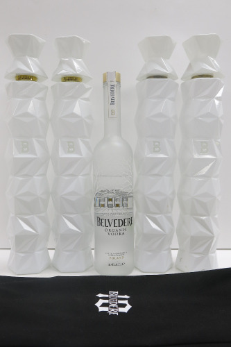 5 x Unsealed Belvedere Vodka to Include: 4 x Belvedere 10 with 2 x Dust Bags & 1 x Original Organic.
