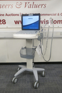 Mindray Digital Ultrasonic Diagonstic Portable Imaging System, Model DP-50VET, S/N HJ4-12000495, YOM 02/2022. Comes with Quick Guide & Mindray Ultrasound Mobile Trolley.