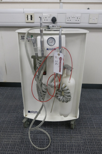 Airwave Mobile Dental Unit. Comes with Metal Mobile Housing Unit, 3 x Dental Instruments, Foot Pedal & iBambi 75/150 Silent Air Medical Dental Compressor.