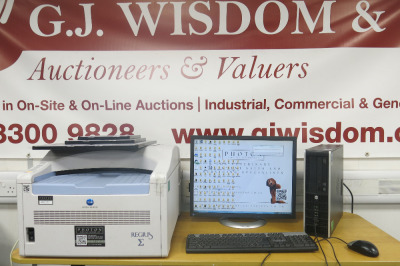 Konica Minolta Regius Sigma Computed Radiograpghy Machine. Comes with 3 x Assorted Sized Regus RC-300 X Ray Cassettes, 35 x 43cm, 24 x 30cm, 18 x24cm,1 x HP Compaq 8200 Elite PC, 1 x Eizo Ergotron 21.3 LCD Monitor, Model MX210, Keyboard & Mouse.