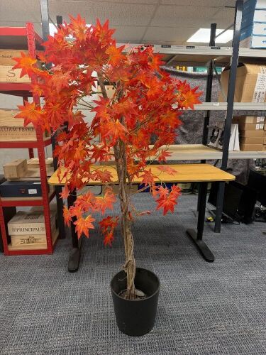 Tall Faux Orange Maple Plant.