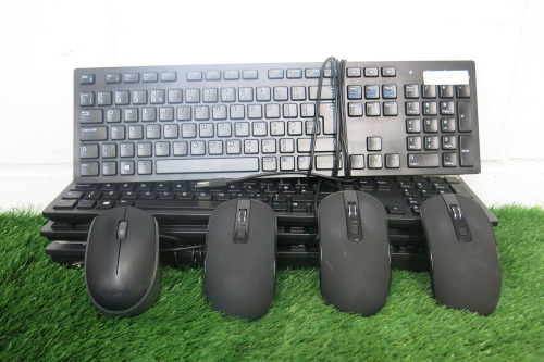 4 x Wired Keyboards & 4 x Wireless Mice.
