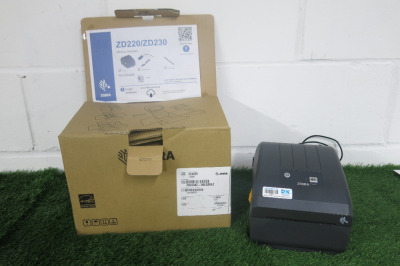 2 x Zebra ZD220 Direct Label Printers to Include: 1 x Boxed/New & 1 x Used.