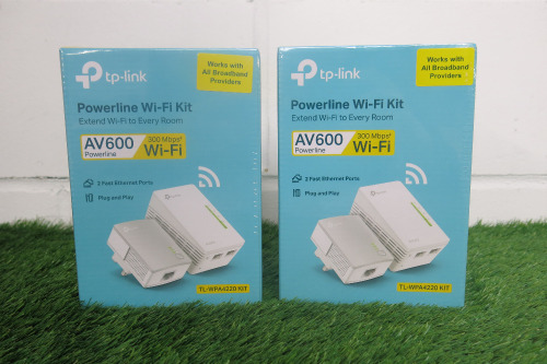 2 x Boxed New TP-Link Power Line Wifi Kits, Model TL-WPA4220.
