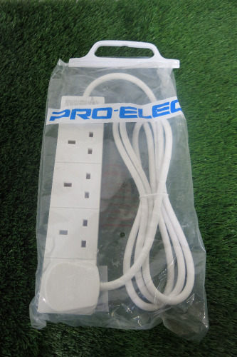 16 x Sealed/New Pro-Elec 4 Plug Surge Protected Extension Leads.