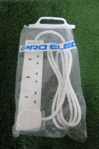 16 x Sealed/New Pro-Elec 4 Plug Surge Protected Extension Leads.