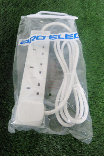 16 x Sealed/New Pro-Elec 4 Plug Surge Protected Extension Leads.