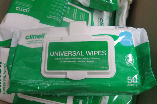 Box of 25 x 50pcs Clinell Universal Wipes.