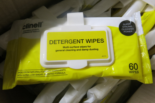 Box of 28 x 60pcs Clinell Detergent Wipes.
