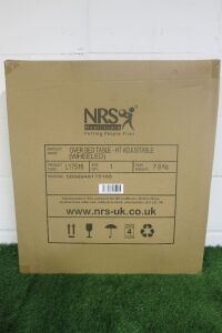 Boxed/New NRS Healthcare Height Adjustable Mobile Overbed Table.