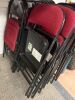 25 x Folding Dark Red Fabric Chairs. - 2