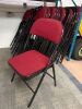 25 x Folding Dark Red Fabric Chairs. - 3