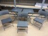 2 x Folding Rattan Plastic Outdoor Tables & 3 x Matching Chairs