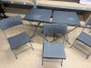 2 x Folding Rattan Plastic Outdoor Tables & 3 x Matching Chairs - 2