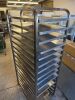 16 Rack Stainless Steel Mobile Bakery Rack with 11 x Trays. - 2