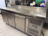 Unifrost Stainless Steel Counter Top 3 Door Undercounter Fridge, Model CR1800, on Wheels. - 3