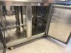Unifrost Stainless Steel Counter Top 3 Door Undercounter Fridge, Model CR1800, on Wheels. - 4