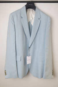 Paul Smith 100% Linen Baby Blue Suit Blazer, Size UK 46 - EU 56. RRP &pound;750.
