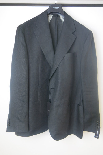 Sand Copenhagen Angelico Lino Italian Fabric Black Suit Blazer, Size 56. RRP &pound;500.