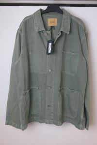 Paige Sage Green Button Up Denim Jacket, Size XL. RRP &pound;335.