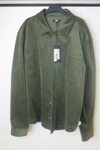 Paige Forest Green Button Up Corduroy Overshirt, Size XL. RRP &pound;320.