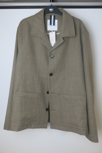 Profoumo Taupe Button Up Wool Overshirt, Size L. RRP &pound;230.