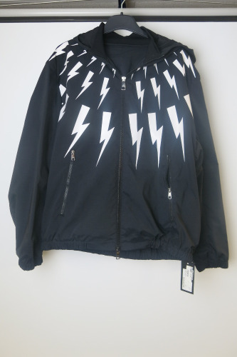 Neil Barrett Lightning Bolt Hooded Windbreaker Jacket, Size L. RRP &pound;759.