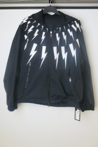 Neil Barrett Lightning Bolt Hooded Windbreaker Jacket, Size L. RRP &pound;759.