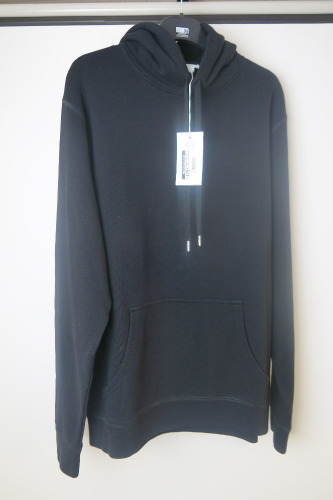 Sunspel Black Loopback Hoodie, Size M. RRP &pound;175.