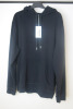 Sunspel Black Loopback Hoodie, Size L. RRP &pound;175.