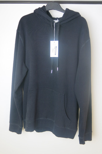 Sunspel Black Loopback Hoodie, Size L. RRP &pound;175.